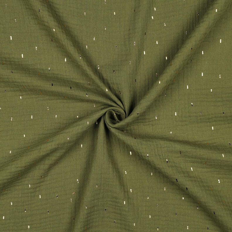 Mousseline/dubbel gehaakte stoffen Rechthoek Foliedruk | Poppy Fabrics – pijn/goud metallic,  image number 3