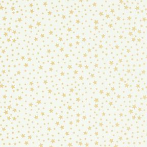 Katoenen stof cretonne Kerst sterrenhemel klein – wit, 