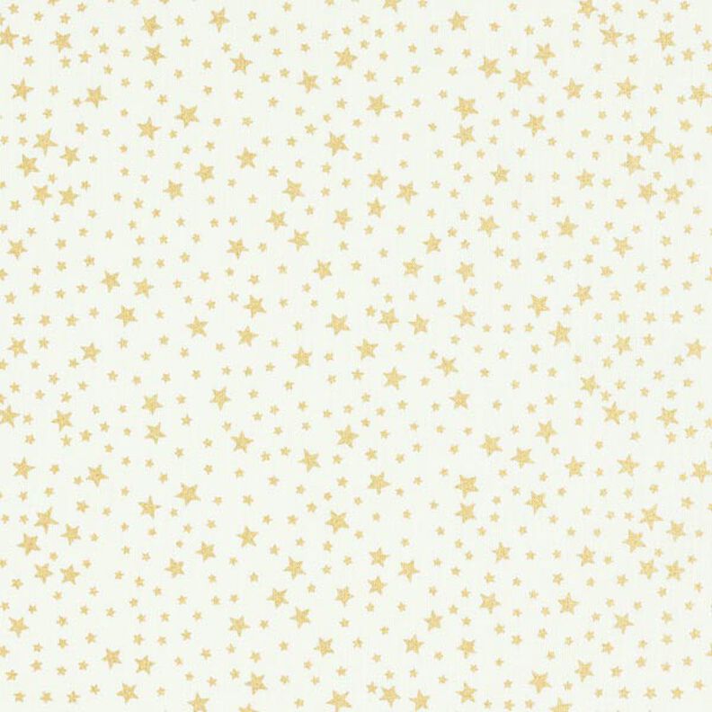 Katoenen stof cretonne Kerst sterrenhemel klein – wit,  image number 1