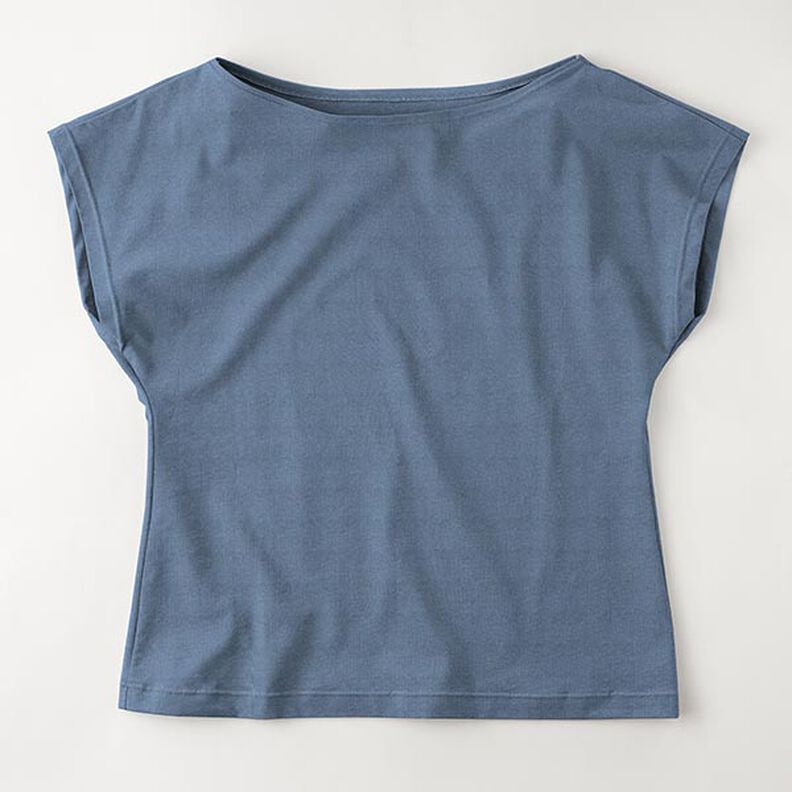 Katoenjersey medium effen – jeansblauw,  image number 9