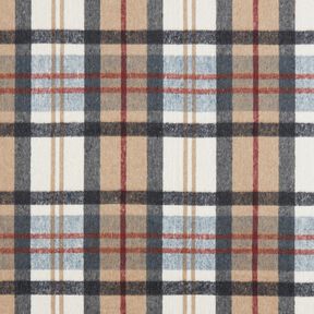 Mantelstof opgeruwde tartan ruit – lichtblauw/beige, 