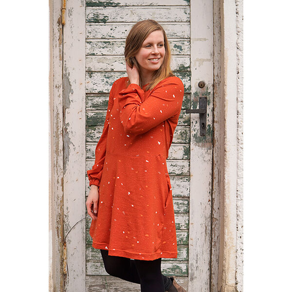 GOTS Katoenjersey Terrazzo | Tula – terracotta/oranje, image number 8
