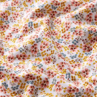 Katoenjersey kleine abstracte bloemen – wit/oudroze, 
