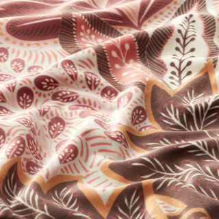 Decoratiefluweel Premium prehistorische planten – beige/roze, 