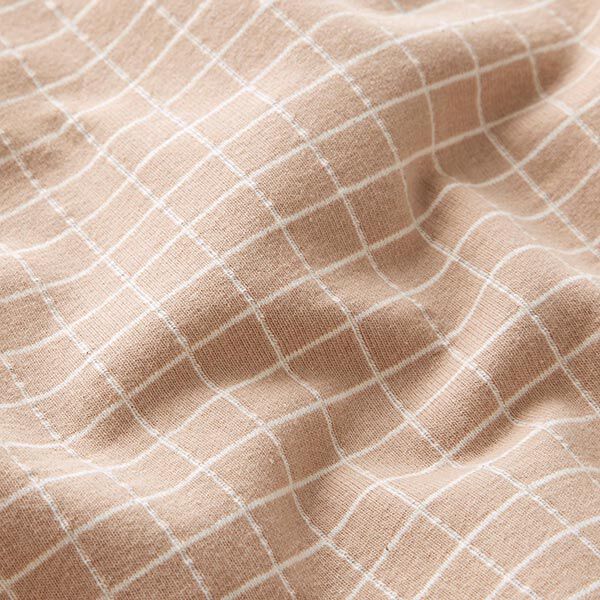 Katoenjersey geruit motief – donkerbeige, image number 3