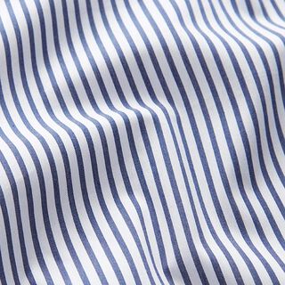 Blusenstoff schmale Querstreifen – wit/marineblauw, 