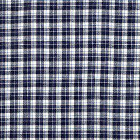 Katoenflanel kleine ruiten – marineblauw/ecru, 