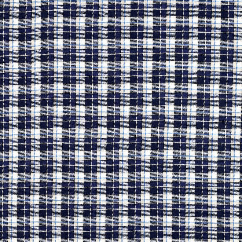 Katoenflanel kleine ruiten – marineblauw/ecru, image number 1