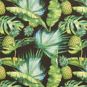 Outdoorstof Canvas ananas – grasgroen/zwart, 