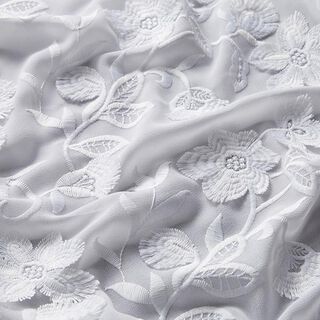 Chiffon 3D-bloemenborduursel – wit, 