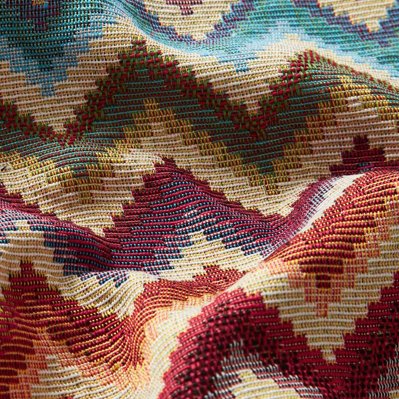 Decostof Gobelin Chevron – lichtbeige/karmijnrood,  image number 2