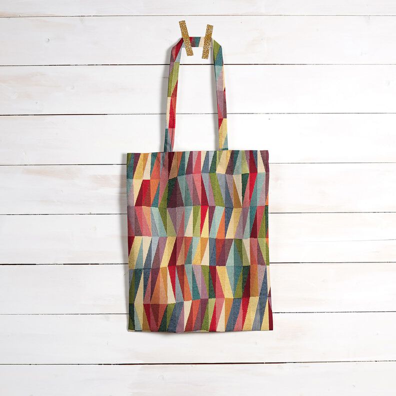 Decostof Gobelin grafische zigzag – lichtbeige/karmijnrood, image number 8