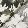 Viscosestof aquarel wilde rozen – donkergrenen/ecru,  thumbnail number 4