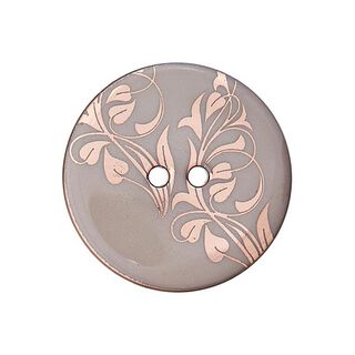 Polyesterknoop 2-gats bloemen – grijs/roségoud, 