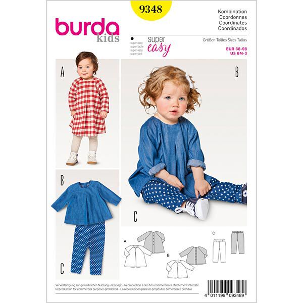 babyjurk | blouse | broek, Burda 9348 | 68 - 98,  image number 1