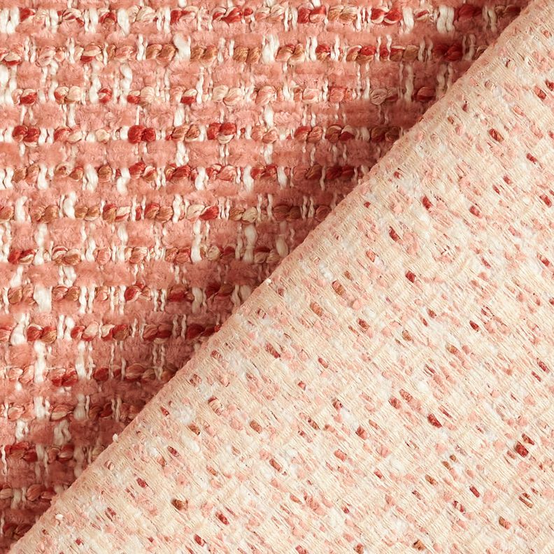 Bekledingsstof kleurrijke bouclé-look – oudroze/creme,  image number 3