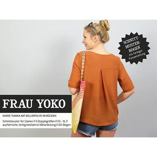 FRAU YOKO - korte tuniek met plooien op de rug, Studio Schnittreif  | XS -  XXL, 