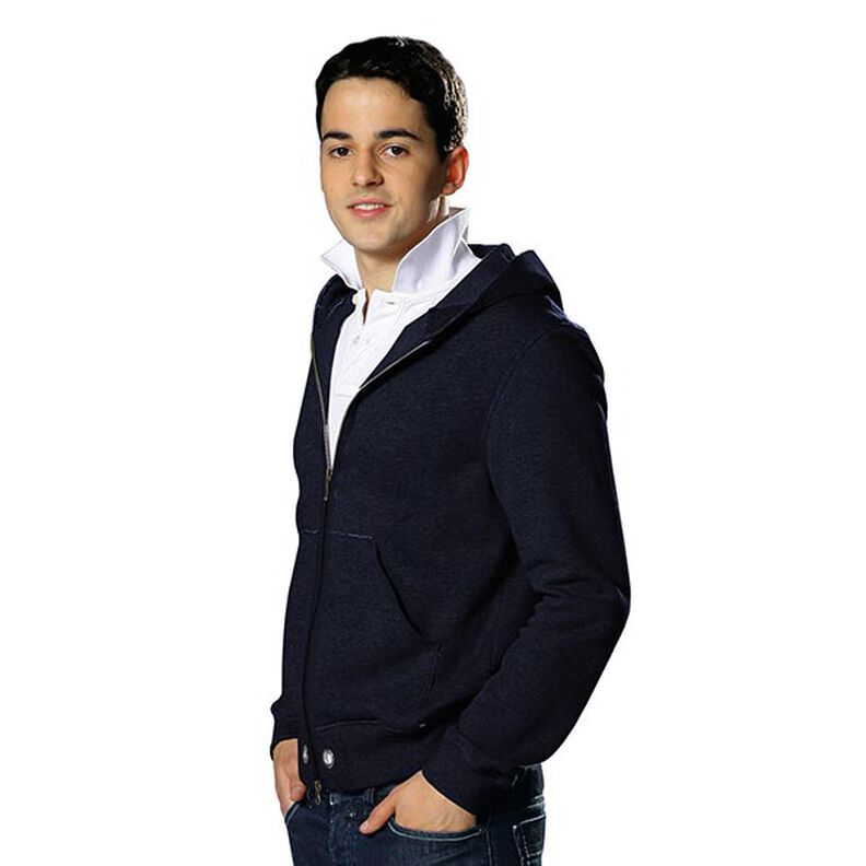 Licht katoenen sweatstof effen – nachtblauw,  image number 5