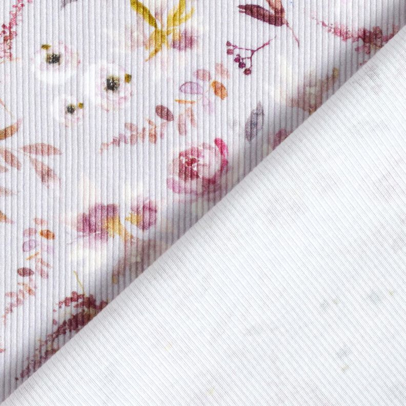 Ribjersey delicate wilde bloemen digitale print – pastellila/roodlila, image number 4