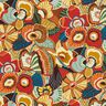 Katoenen stof Cretonne Folkloristische bloemen – karmijnrood/petroleum,  thumbnail number 1