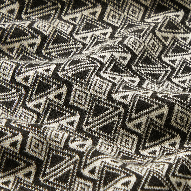Gebreide jacquard driehoeken – zwart/wit,  image number 2