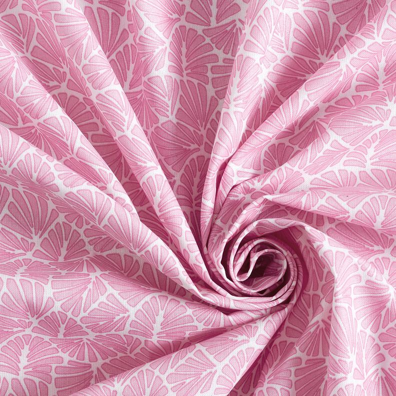 Gecoate katoen abstracte minibladeren – roze/wit,  image number 4