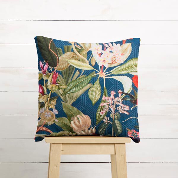 Decostof half panama Exotisch – marineblauw, image number 7