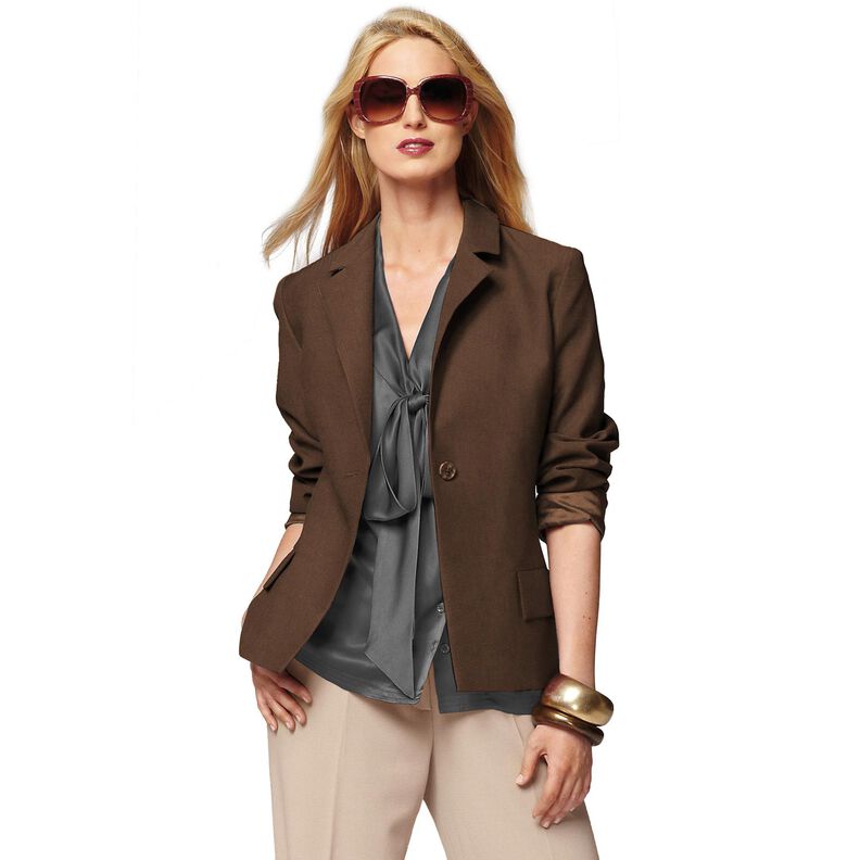 Bi-stretch gabardine – donkerbruin,  image number 6