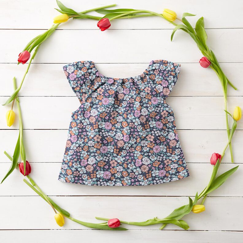 GOTS Katoenpopeline Bloemenweide | Poppy Fabrics – leigrijs,  image number 5