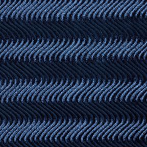Stretch fluwelen reliëfgolven – marineblauw, 