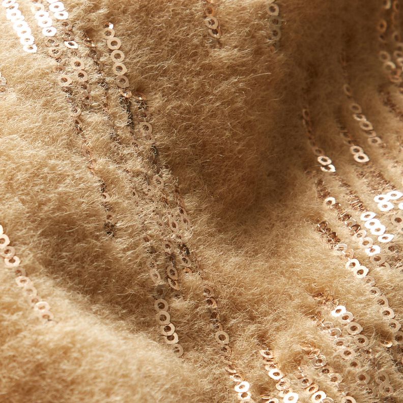 Mantelbreistof paillettenstrepen – beige, image number 3