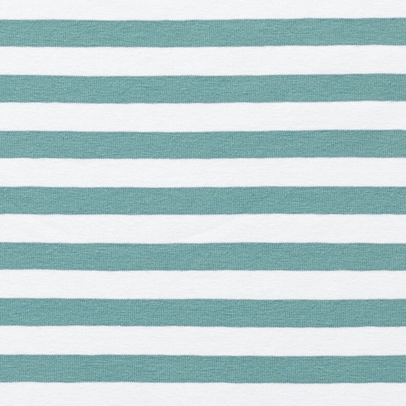 Katoenjersey brede strepen – mint/wit,  image number 1