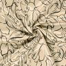Schetsen van bloemen van rekbaar velours – zand/zwart,  thumbnail number 3