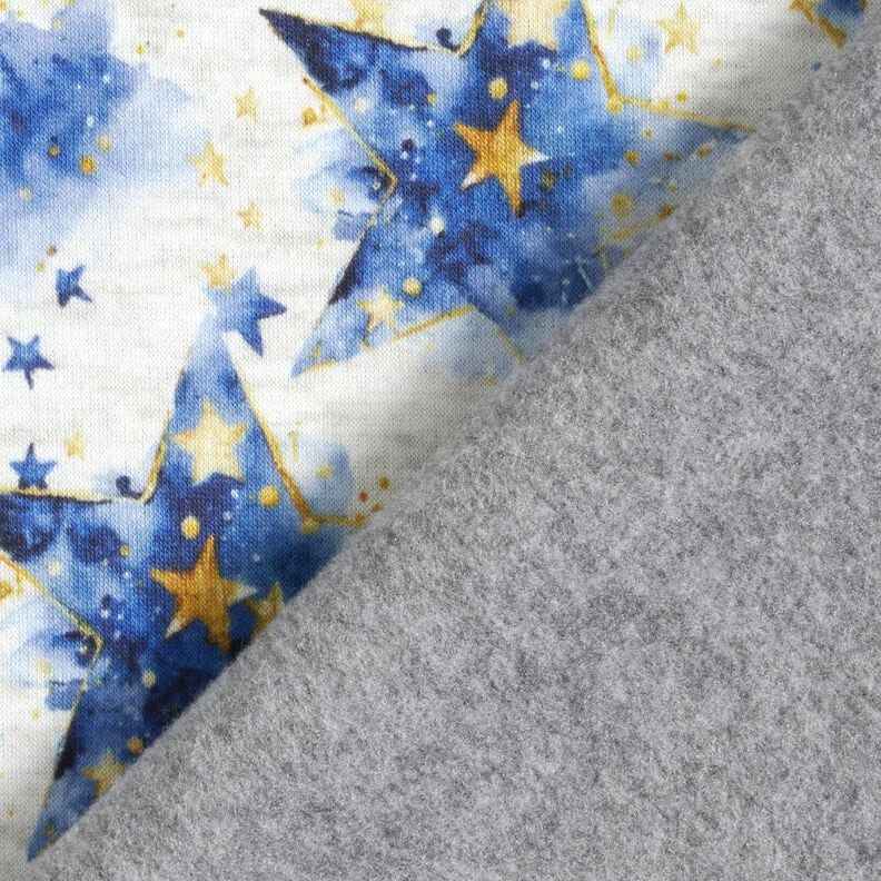 Alpenfleece Aquarel sterren – natuur/indigo,  image number 4