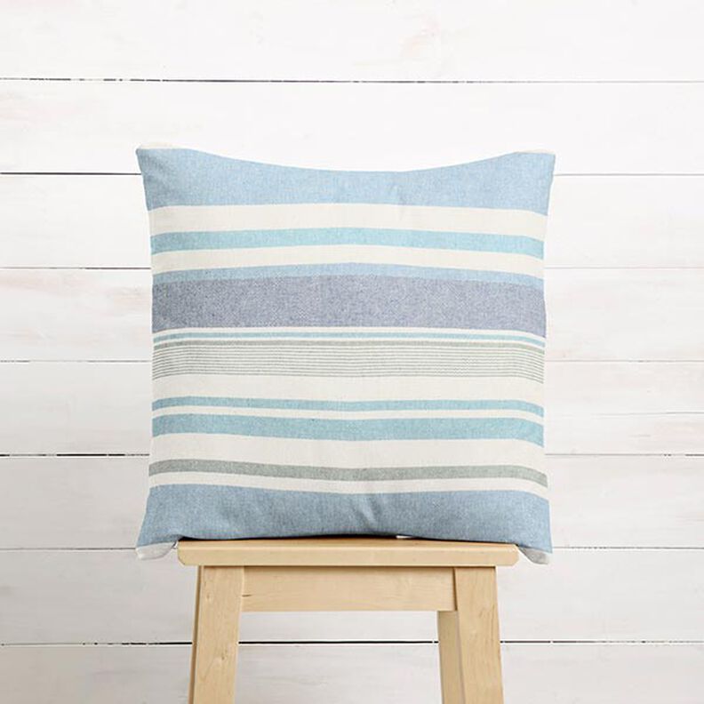 Decostof Half panama kleurrijke mix van strepen gerecycled – stralend blauw,  image number 5