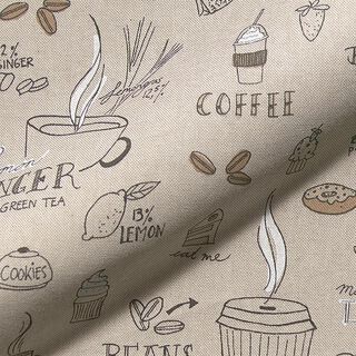 Decostof half panama, koffie, thee en cake – natuur, 
