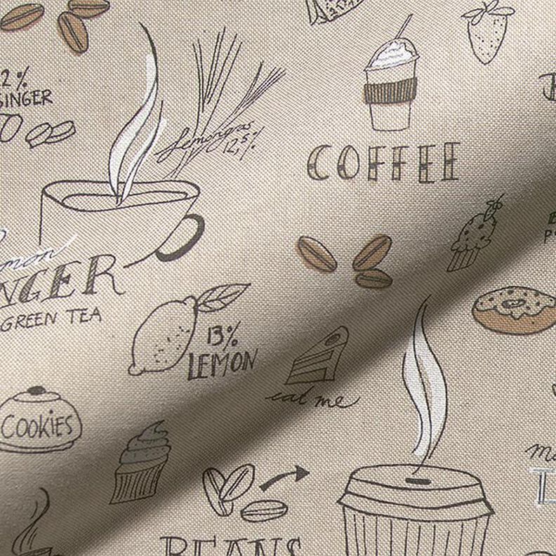 Decostof half panama, koffie, thee en cake – natuur, image number 2