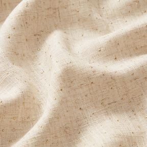 Viscose-linnen-mix Glinsterende punten – amandel/goud metallic, 