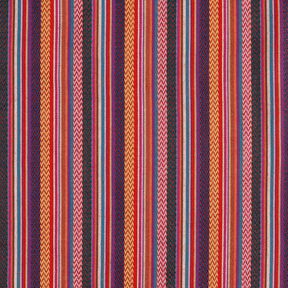 Decostof Jacquard Chevron-strepen – karmijnrood/groen, 