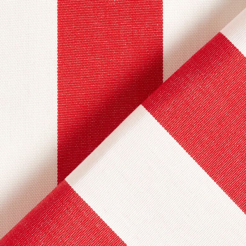 Outdoorstof Canvas Blokstrepen – rood/ivoor,  image number 4
