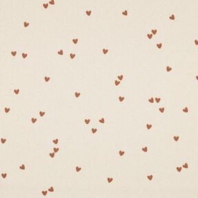 Ribjersey verspreide harten | Poppy Fabrics – lichtbeige/bruin, 