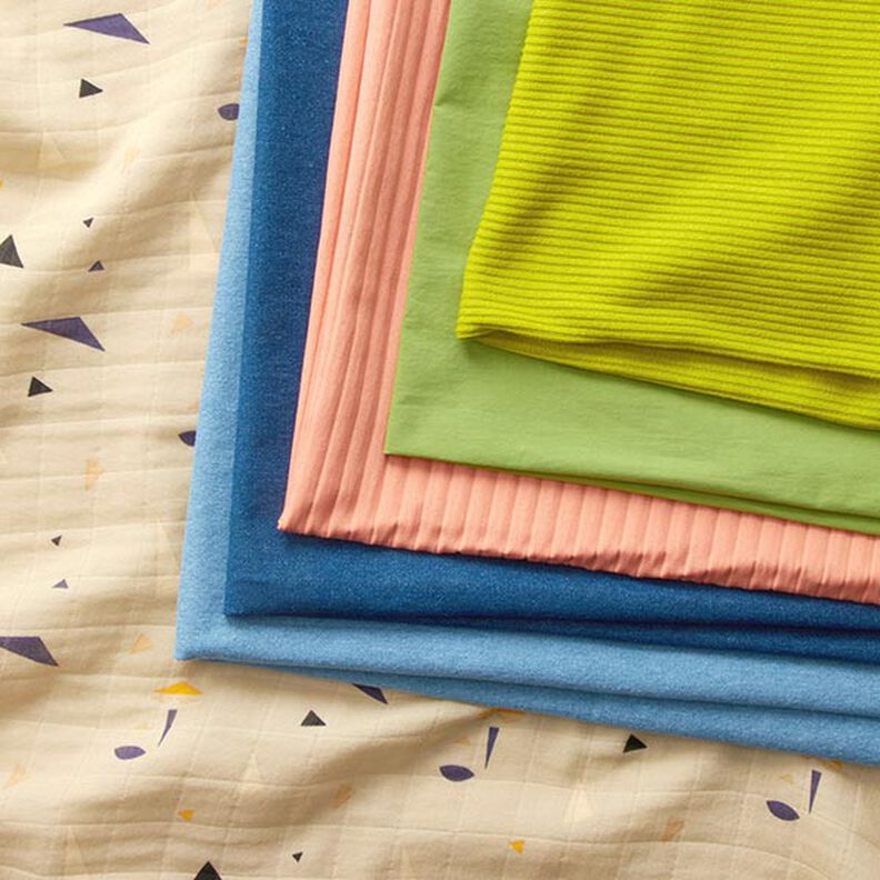 Stretch jacquard 3D-strepen | Fibre Mood – zalm, image number 6