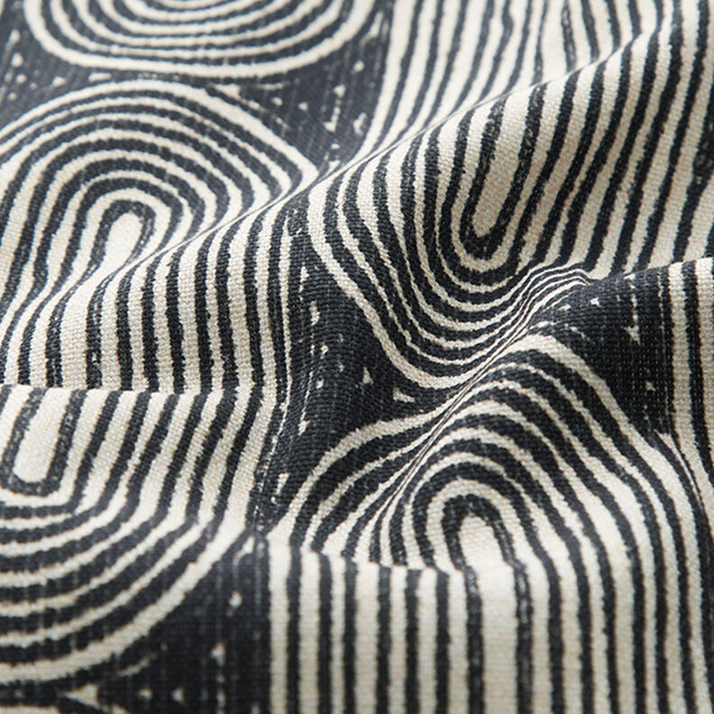 Decostof Half panama Bogen – zwart/natuur,  image number 2