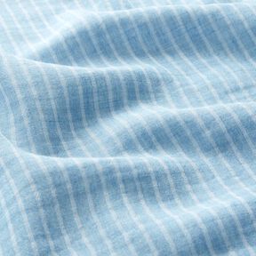 Mousseline/dubbel gehaakte stoffen garengeverfde strepen | Poppy Fabrics – stralend blauw/wit, 