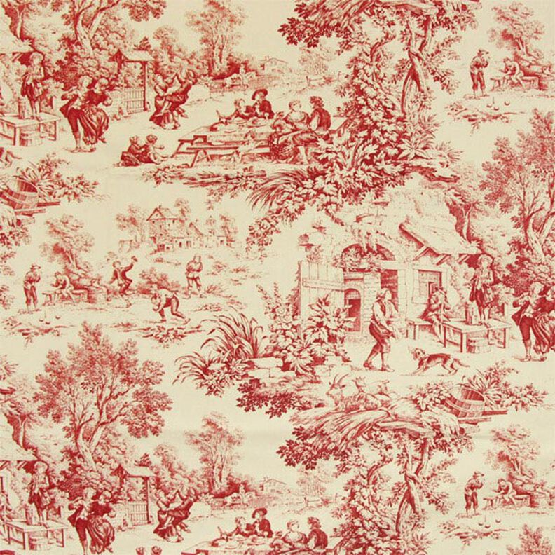 Toile de Jouy – karmijnrood,  image number 1