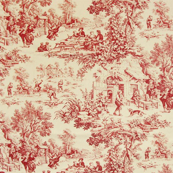 Toile de Jouy – karmijnrood,  image number 1