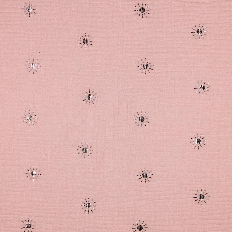 Mousseline/dubbel gehaakte stoffen zonnen Foliedruk | Poppy Fabrics – licht oudroze/pastelviolet, image number 1