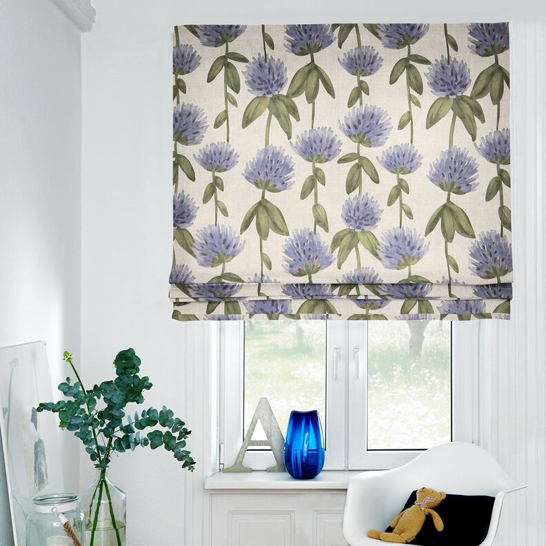 Decostof Half panama bloeiende klaver – blauwgrijs/licht taupe, image number 7