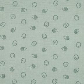 Mousseline/dubbel gehaakte stoffen Egels | Poppy Fabrics – licht mint/donkergroen, 