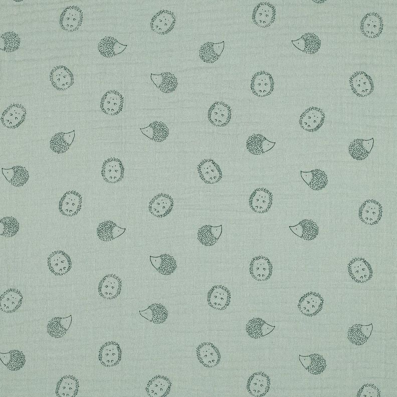 Mousseline/dubbel gehaakte stoffen Egels | Poppy Fabrics – licht mint/donkergroen,  image number 1